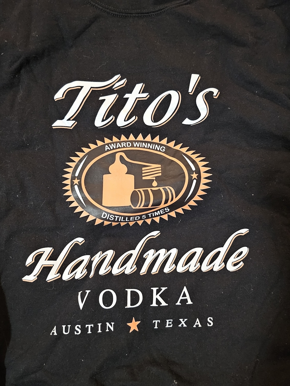 Tito's Handmade Vodka Black Crew Neck Sweater